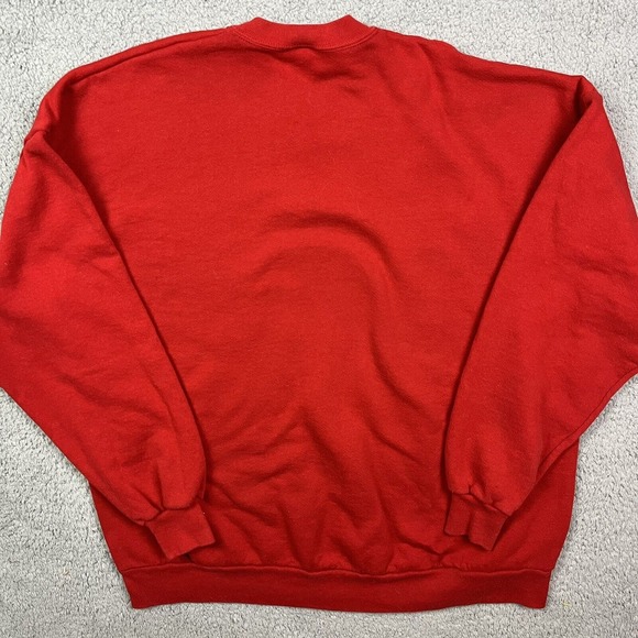 Vintage Blank Sweatshirt Mens Red Jerzees USA 90s Crewneck Pullover Sweater 3XL - Picture 3 of 5